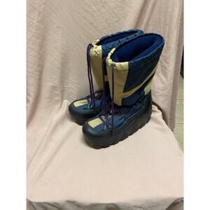 VINTAGE Lasco Moon Boots US Women US 5 / 6 EU 43 Blue White 1970s 1980s Strings